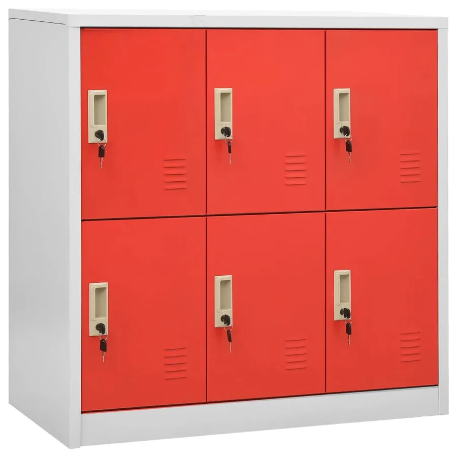 Armoires à casiers 2 pcs Gris clair et rouge 90x45x92,5cm Acier - 2