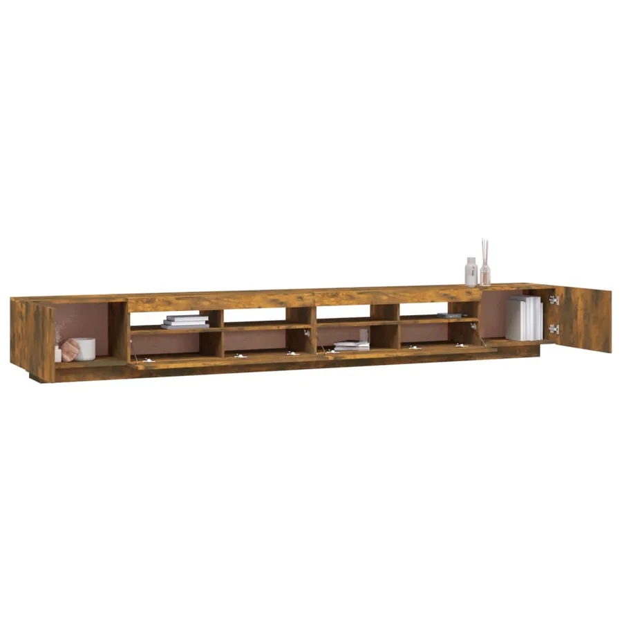 Ensemble de meubles TV avec lumières LED 3 pcs Chêne fumé - 7