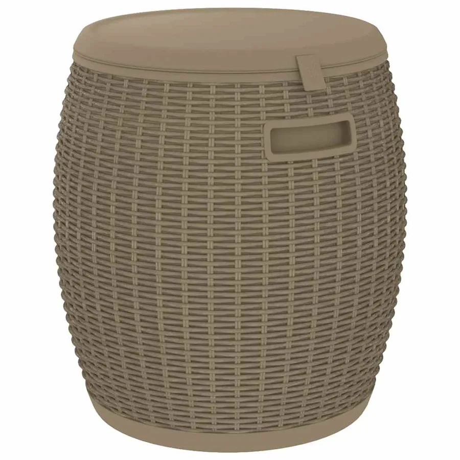 Boîte de rangement de jardin 4 en 1 marron clair polypropylène - 2