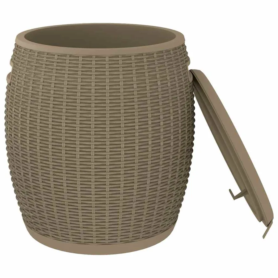 Boîte de rangement de jardin 4 en 1 marron clair polypropylène - 4