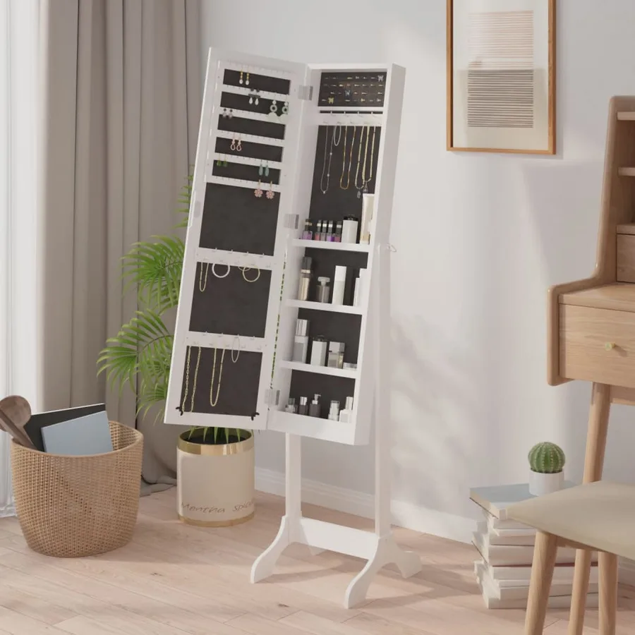 Miroir sur pied blanc 34x37x146 cm - 3