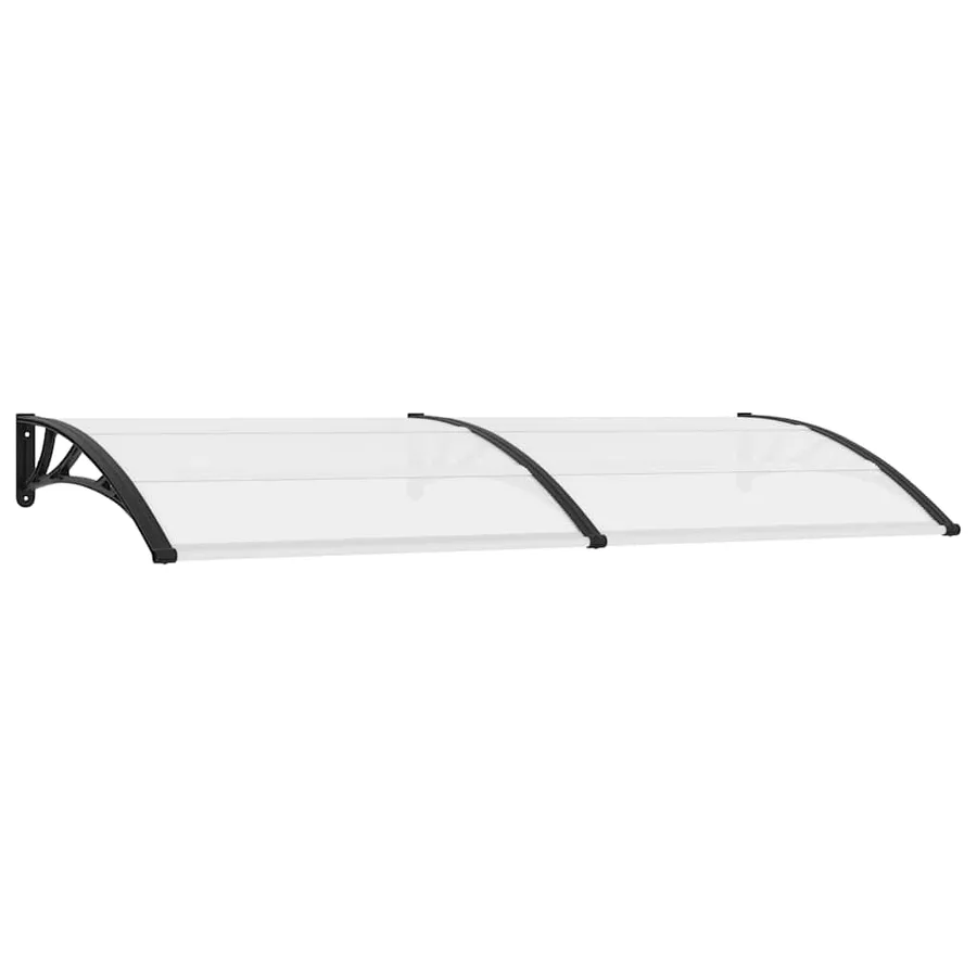 Auvent de porte Noir et transparent 240x75 cm PC - 2