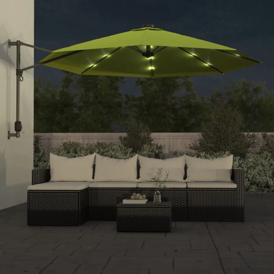 Parasol mural avec LES pomme verte 290 cm - 3