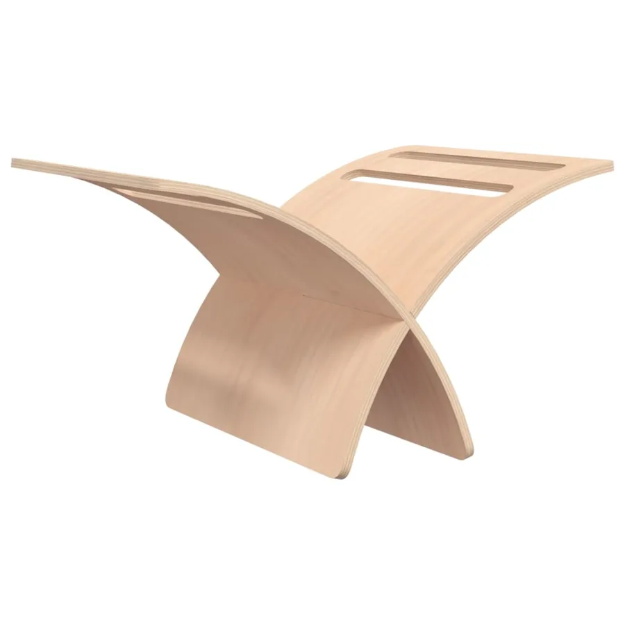 Porte-revue en bois sur pied naturel - 7