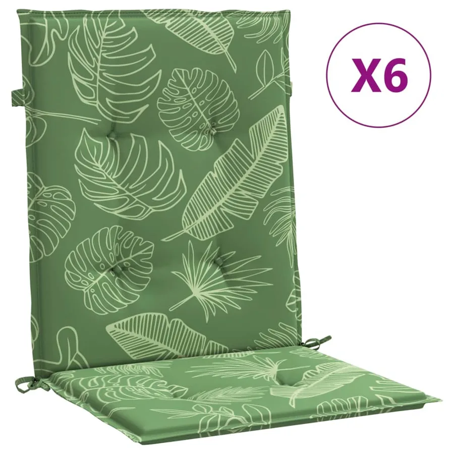 Coussins de chaise à dossier bas lot de 6 modèle de feuille - 2