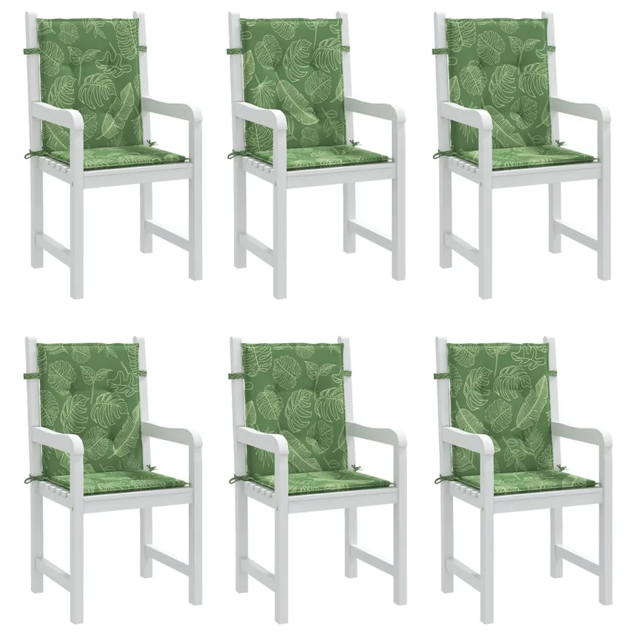 Coussins de chaise à dossier bas lot de 6 modèle de feuille - 4