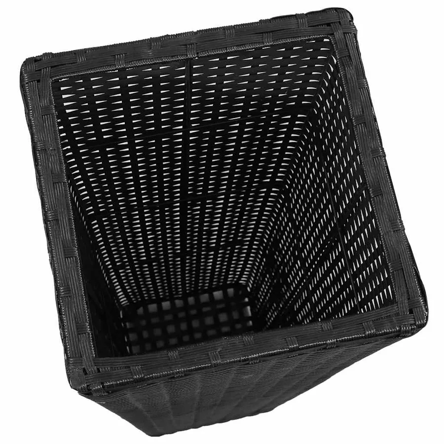 Lits surélevés de jardin 3 pcs Résine tressée Noir - 5