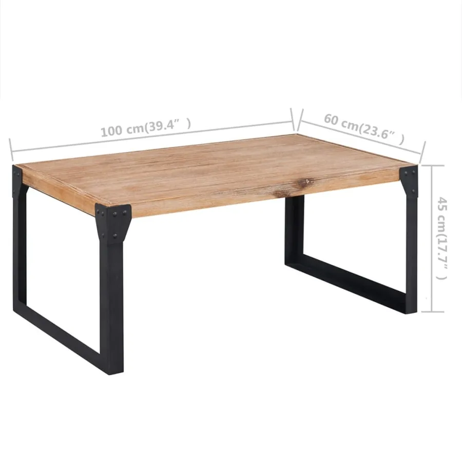 Table basse bois d'acacia massif 100x60x45 cm - 5