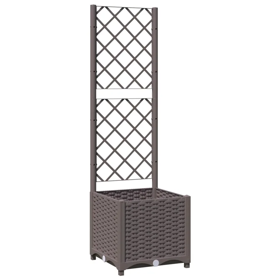 Jardinière avec treillis Marron 40x40x136 cm PP - 2