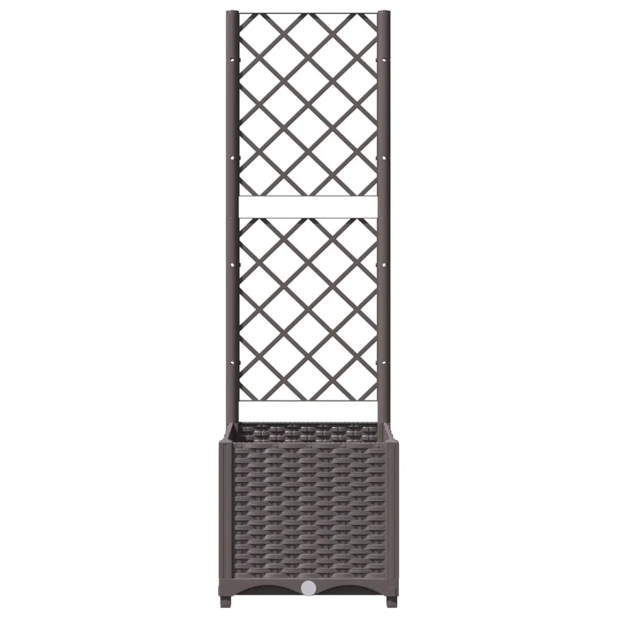 Jardinière avec treillis Marron 40x40x136 cm PP - 3
