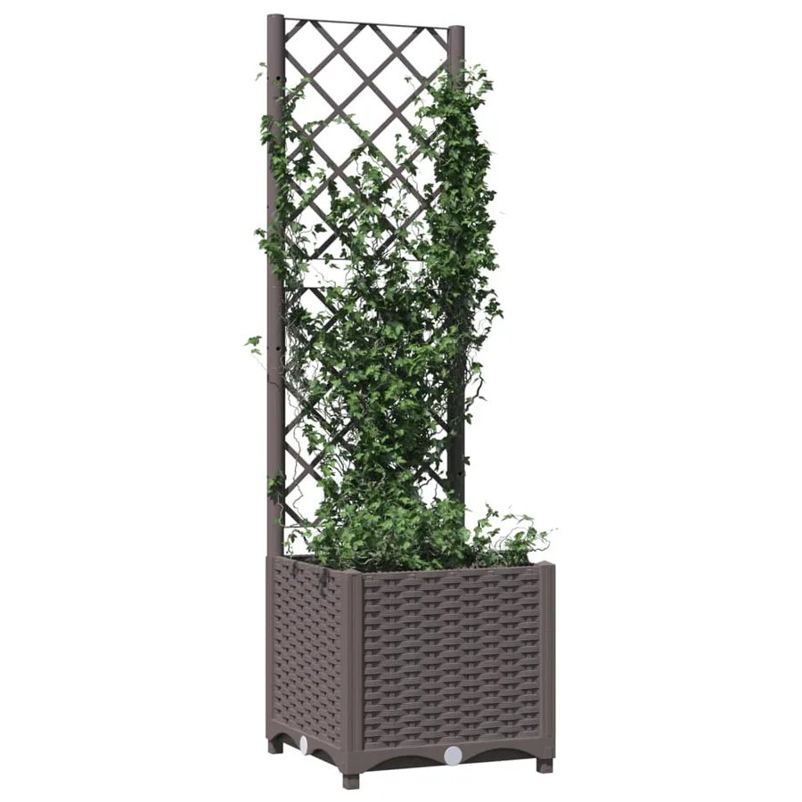 Jardinière avec treillis Marron 40x40x136 cm PP - 7