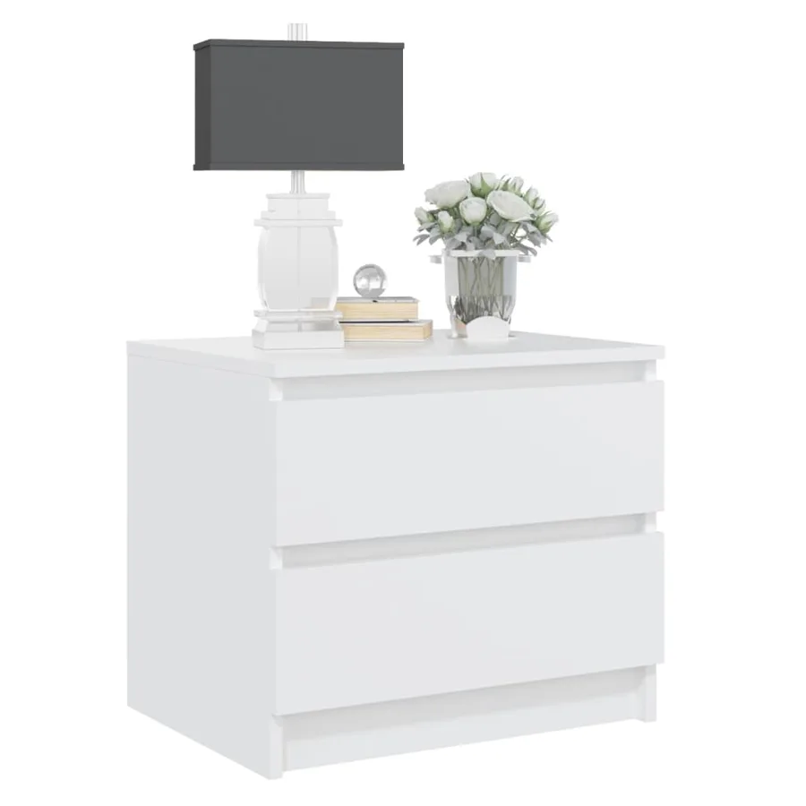 Tables de chevet 2 pcs blanc 50x39x43,5 cm bois d'ingénierie - 5