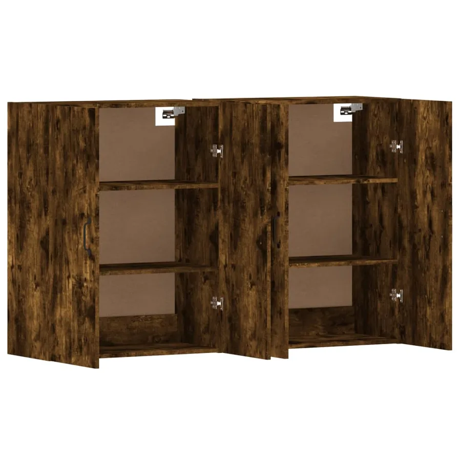 Armoires murales 2 pcs chêne fumé bois d'ingénierie - 5