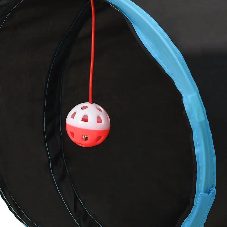 Tunnel pour chats à 5 voies Noir et bleu 25 cm Polyester - 5