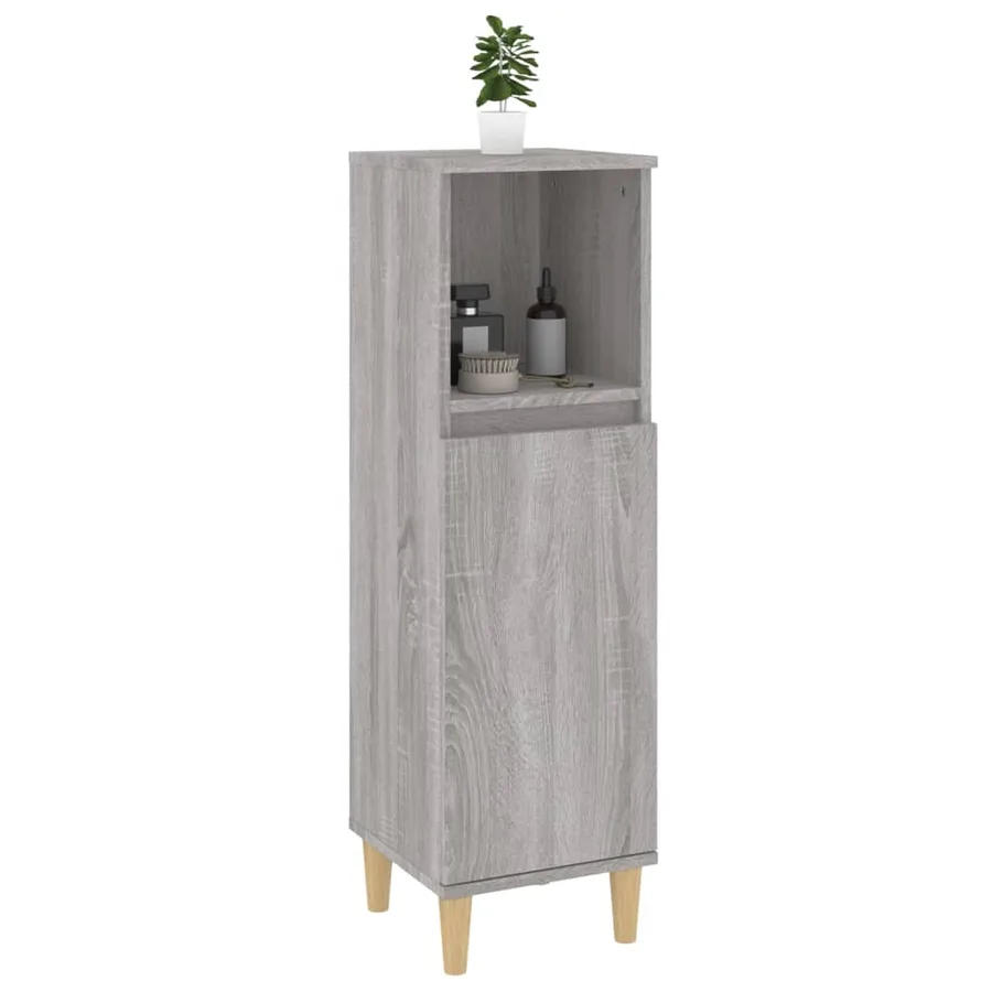 Armoire salle de bain sonoma gris 30x30x100 cm - 5