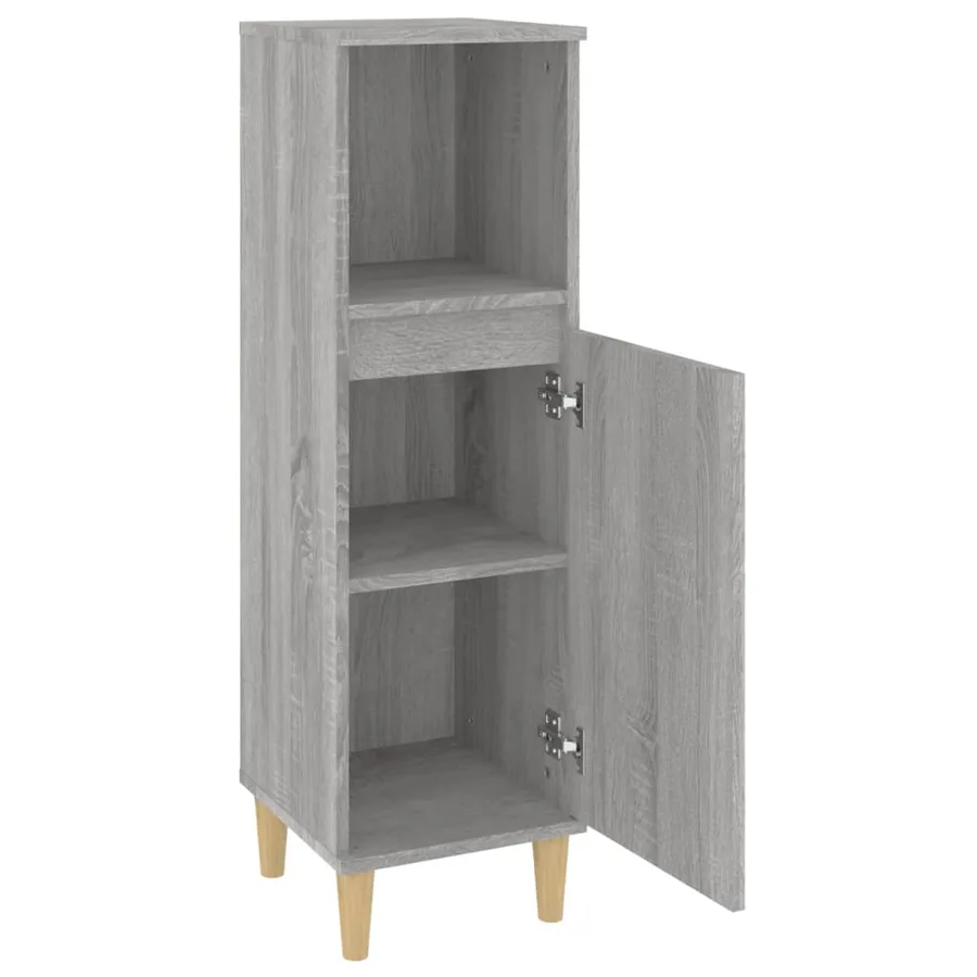 Armoire salle de bain sonoma gris 30x30x100 cm - 6