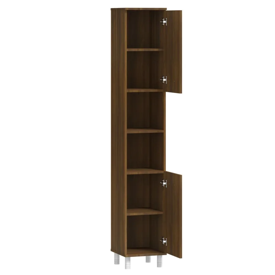 Armoire de bain Chêne marron 30x30x179 cm Bois d'ingénierie - 8