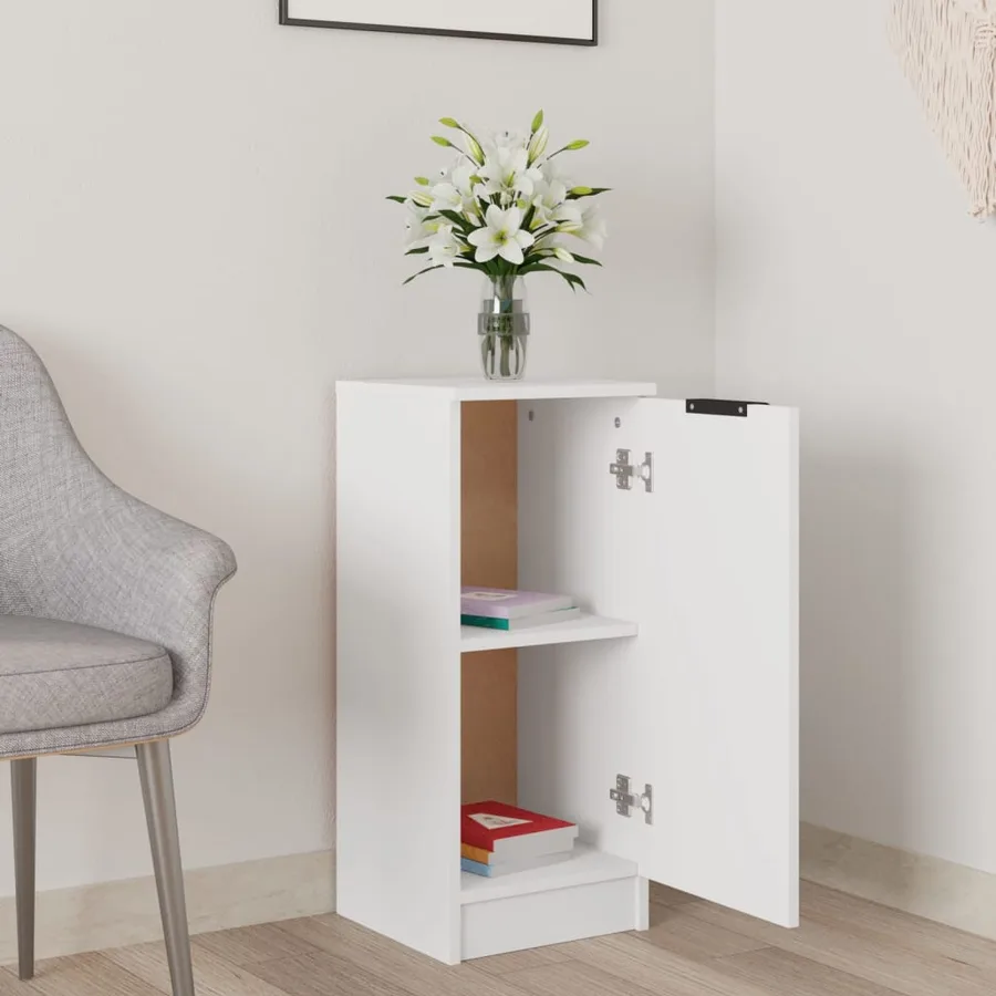 Buffet Blanc 30x30x70 cm Bois d'ingénierie - 3