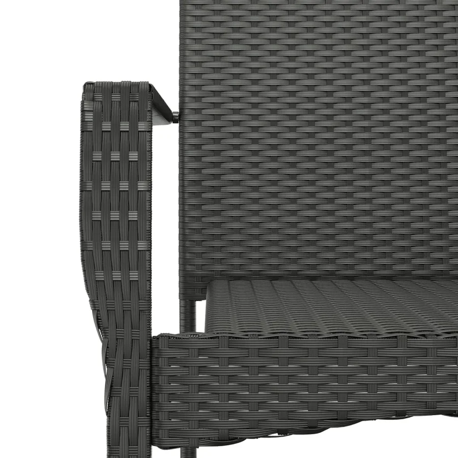Ensemble à manger de jardin avec coussins 3 pcs Noir - 8