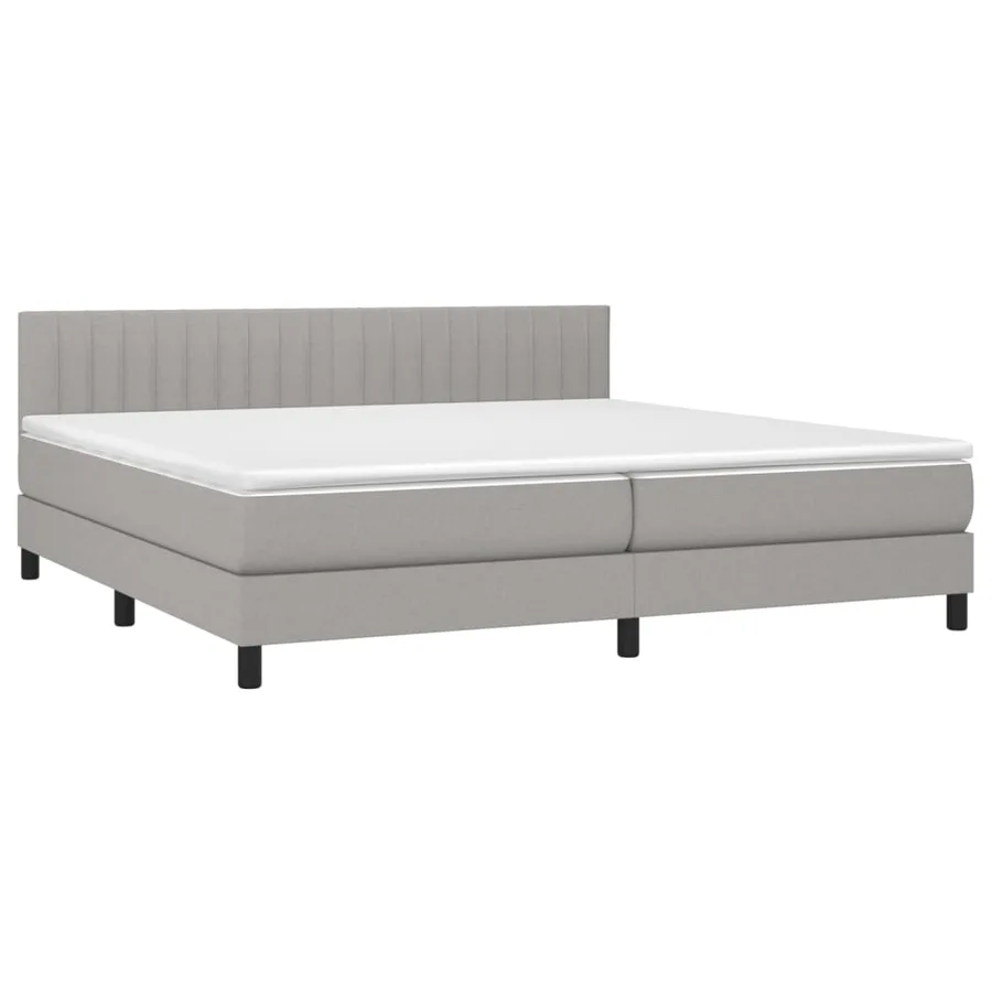 Sommier à lattes de lit matelas LED Gris clair 200x200 cm Tissu - 3