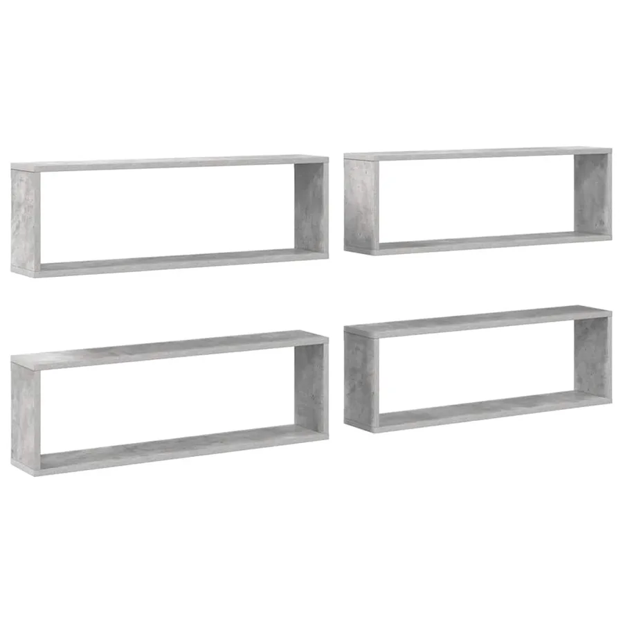 Étagères cube murales 4 pcs gris béton bois d'ingénierie - 2
