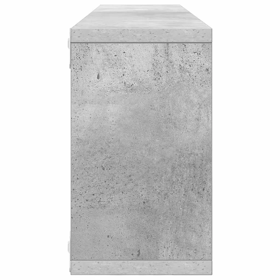 Étagères cube murales 4 pcs gris béton bois d'ingénierie - 7