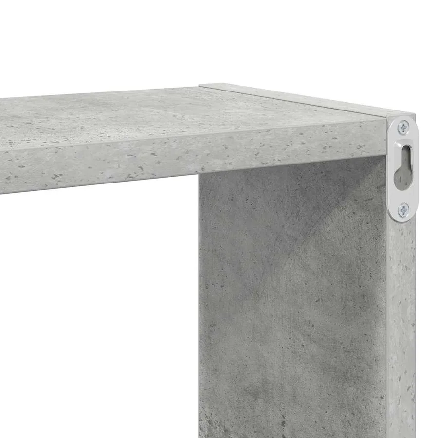 Étagères cube murales 4 pcs gris béton bois d'ingénierie - 9