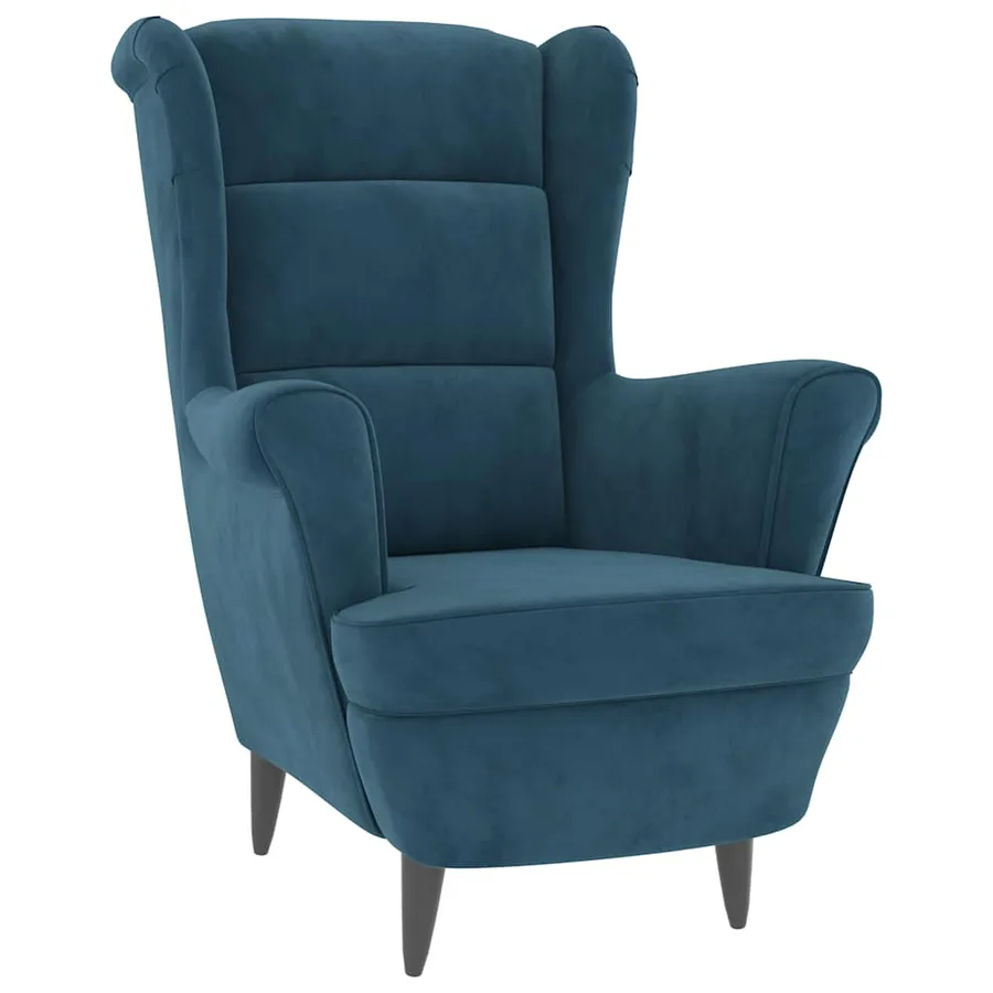 Fauteuil bleu velours - 2