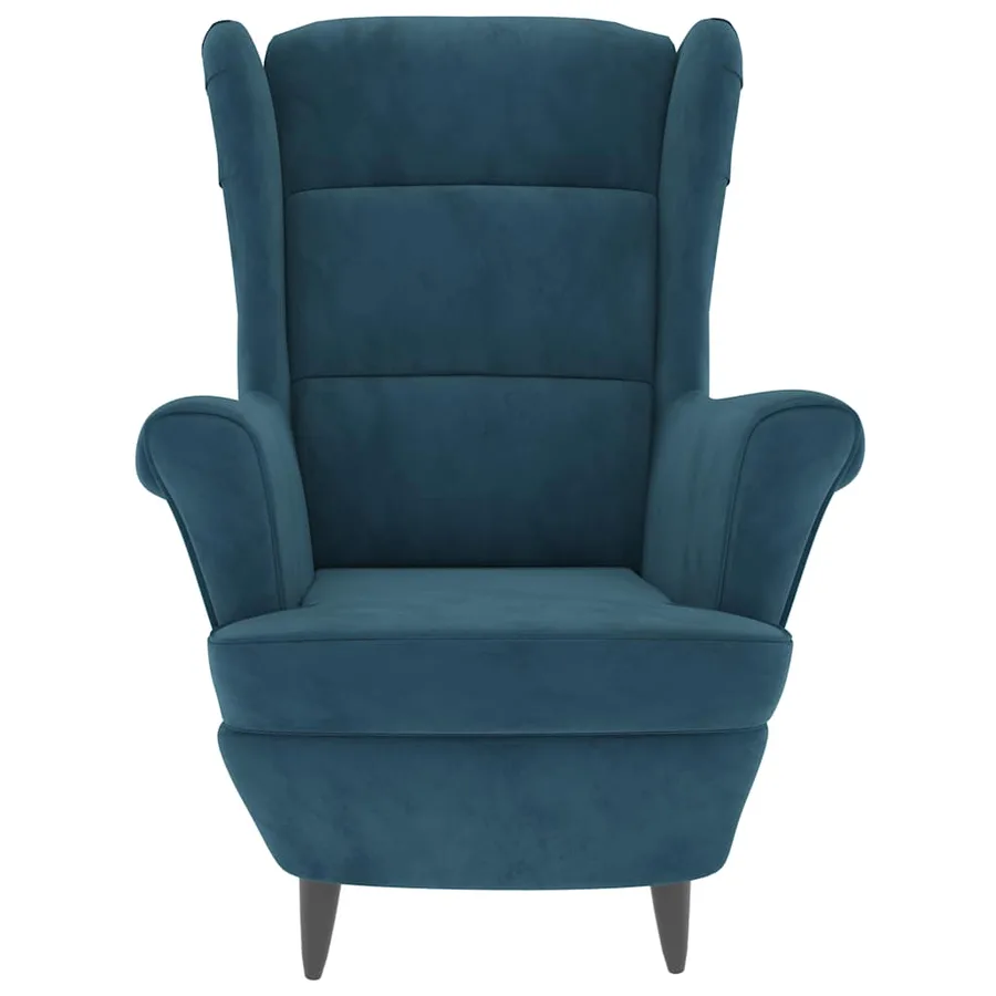 Fauteuil bleu velours - 3
