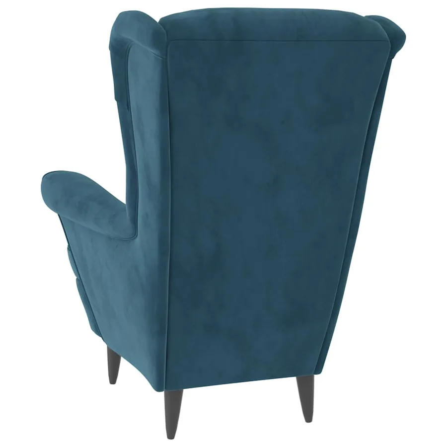 Fauteuil bleu velours - 5