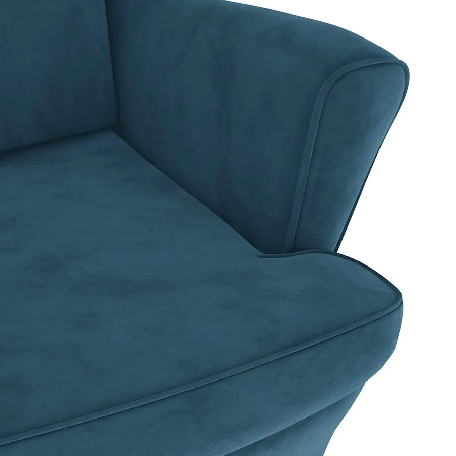 Fauteuil bleu velours - 6