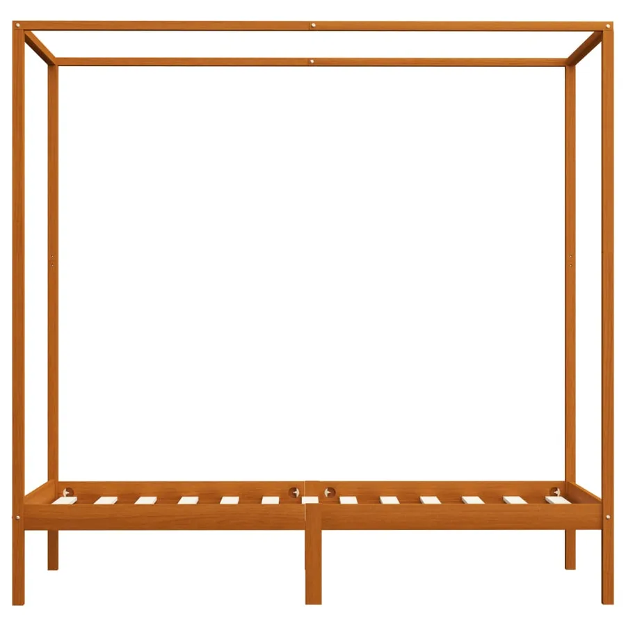 Cadre de lit à baldaquin sans matelas bois massif 90x200 cm - 3