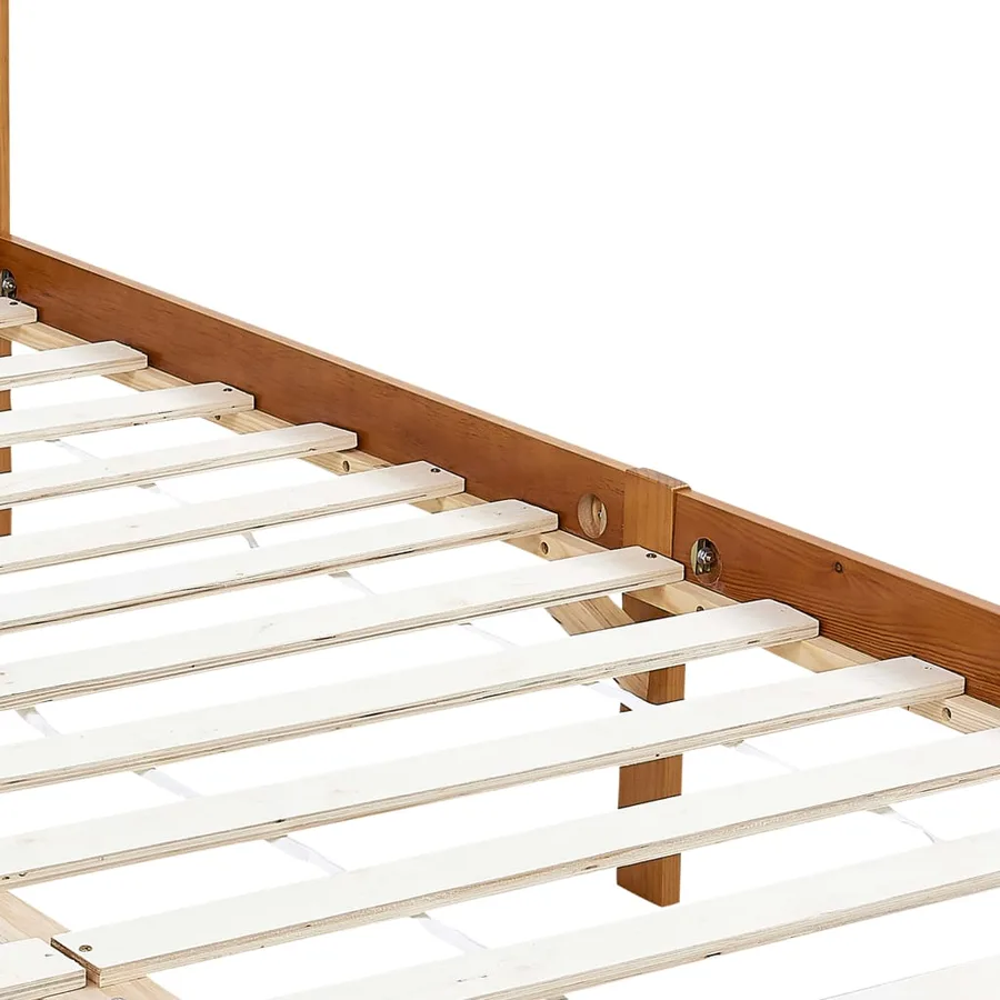Cadre de lit à baldaquin sans matelas bois massif 90x200 cm - 5