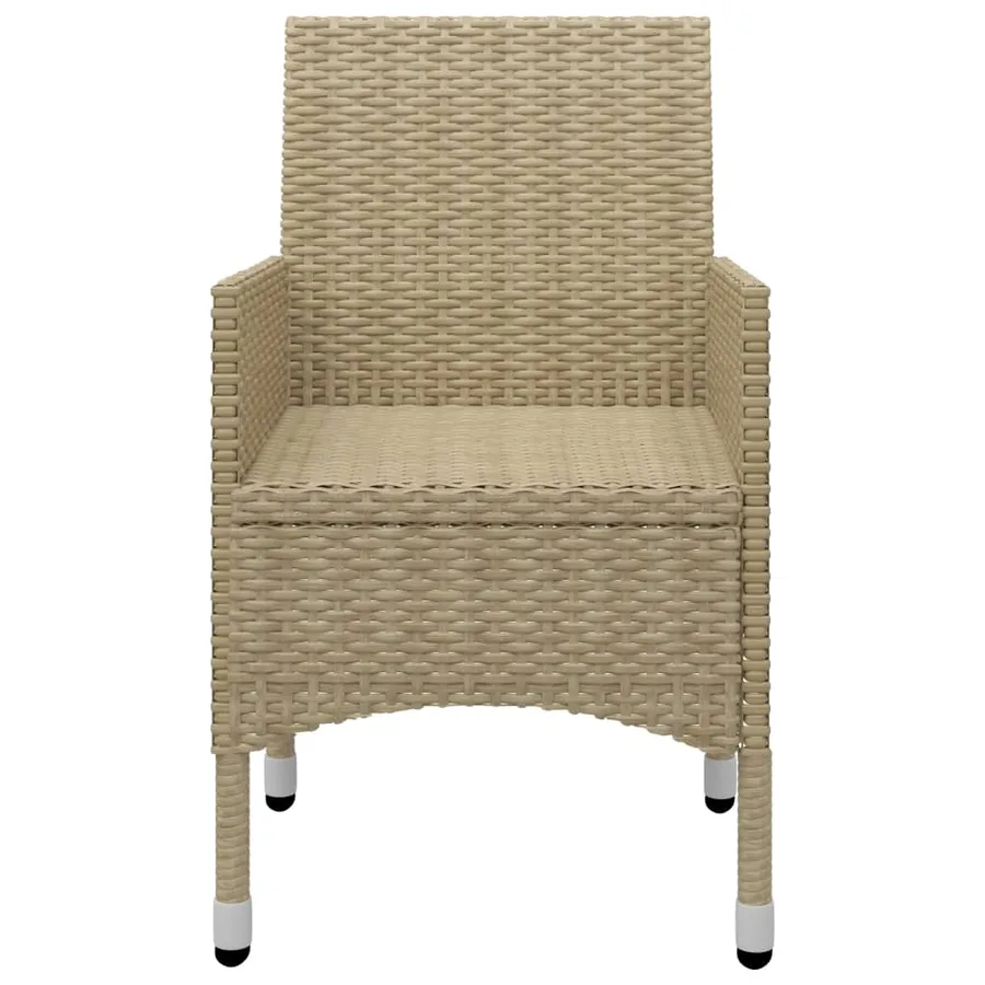 Ensemble à manger de jardin 5 pcs Résine tressée et verre Beige - 11