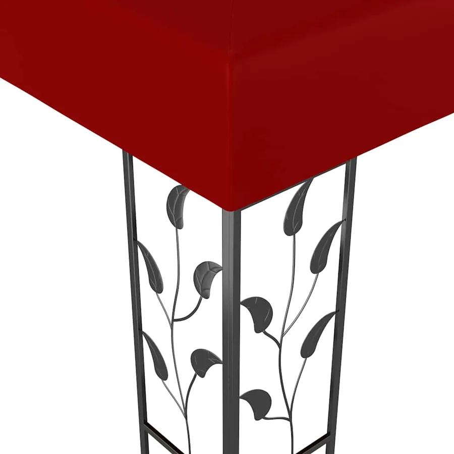 Tonnelle avec guirlande lumineuse à LED 3x3 m Bordeaux - 5