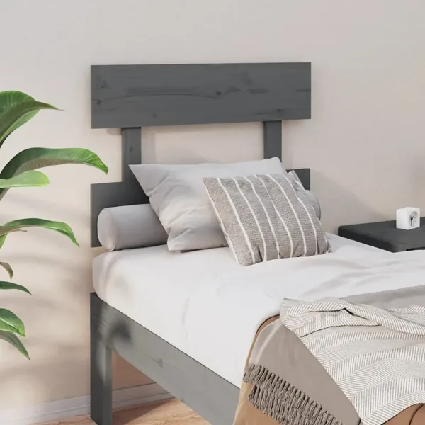 Tête de lit Gris 93,5x3x81 cm Bois massif de pin