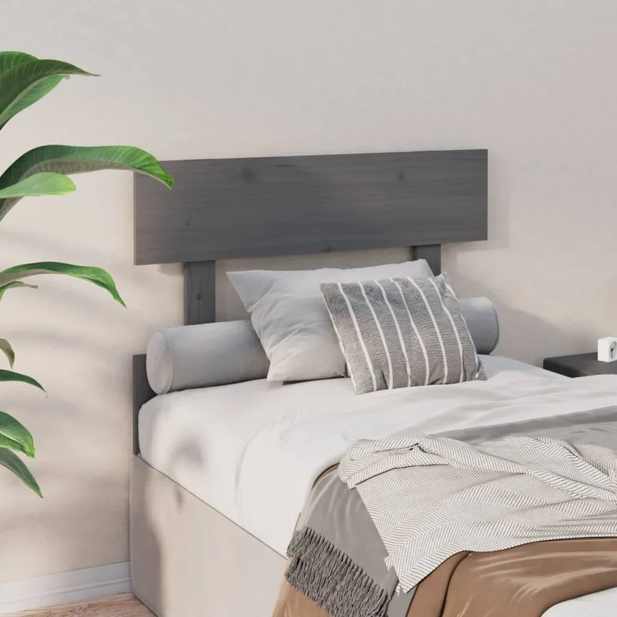Tête de lit Gris 93,5x3x81 cm Bois massif de pin - 4
