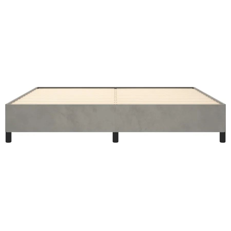 Cadre de lit sans matelas gris clair 200x200 cm velours - 5