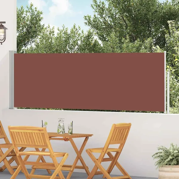 Auvent latéral rétractable de patio 100x500 cm Marron