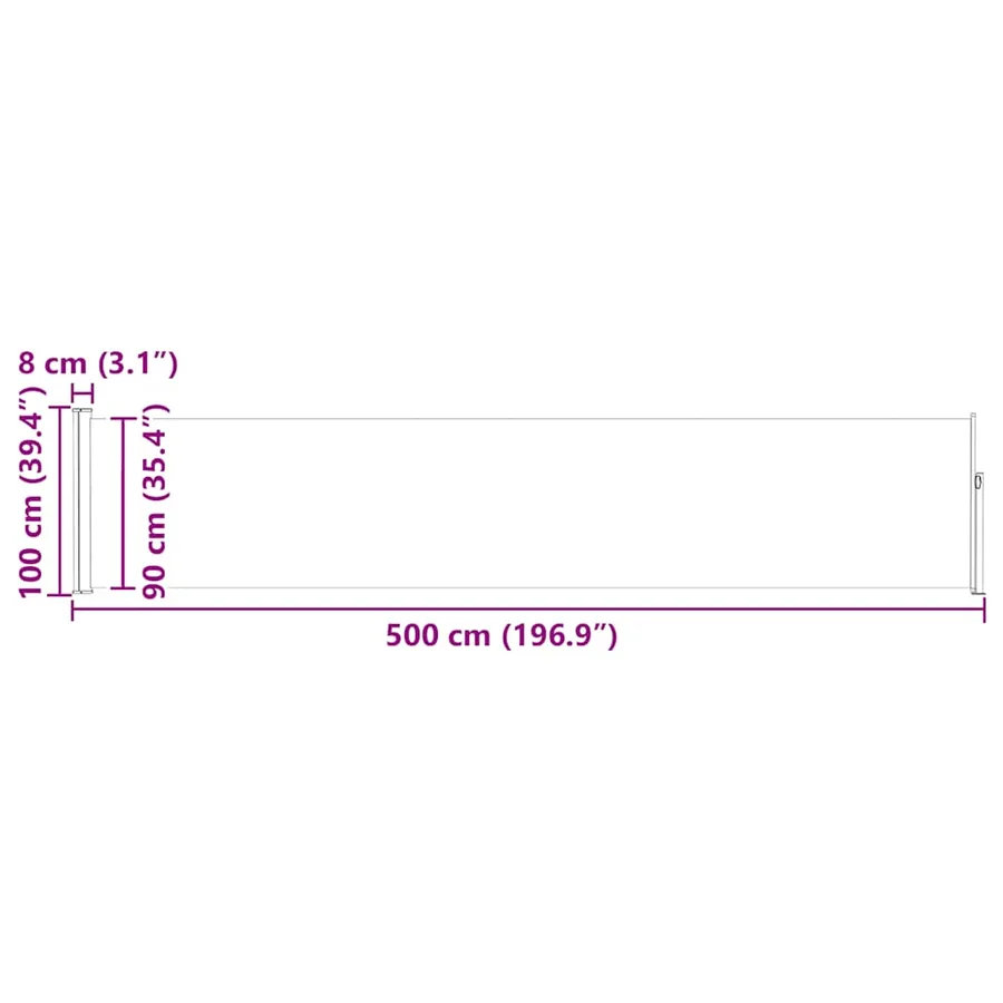 Auvent latéral rétractable de patio 100x500 cm Marron - 12