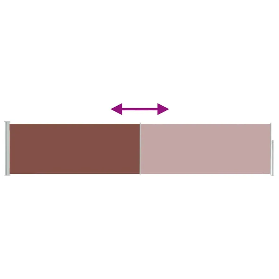 Auvent latéral rétractable de patio 100x500 cm Marron - 7