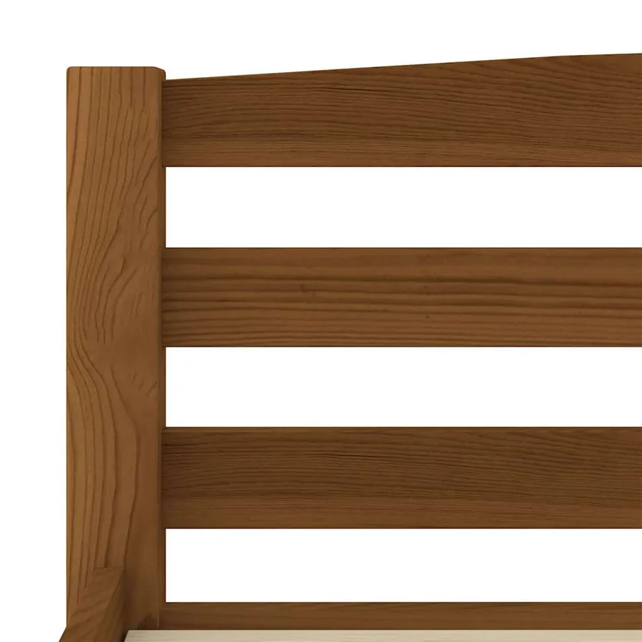 Cadre de lit sans matelas marron miel pin massif 100x200 cm - 6