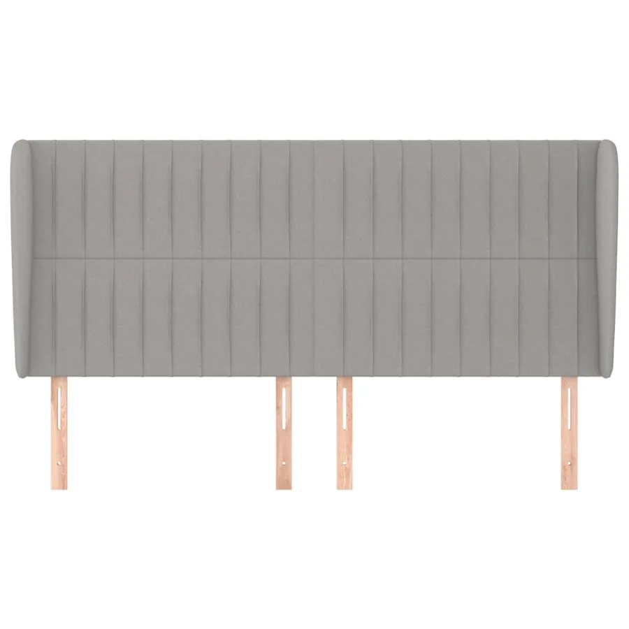 Tête de lit avec oreilles Gris clair 203x23x118/128 cm Tissu - 3