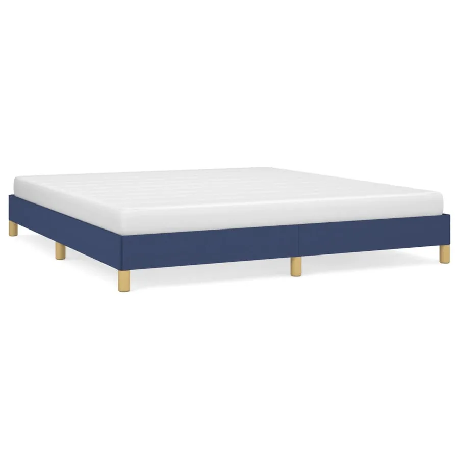 Cadre de lit sans matelas bleu 180x200 cm tissu - 2