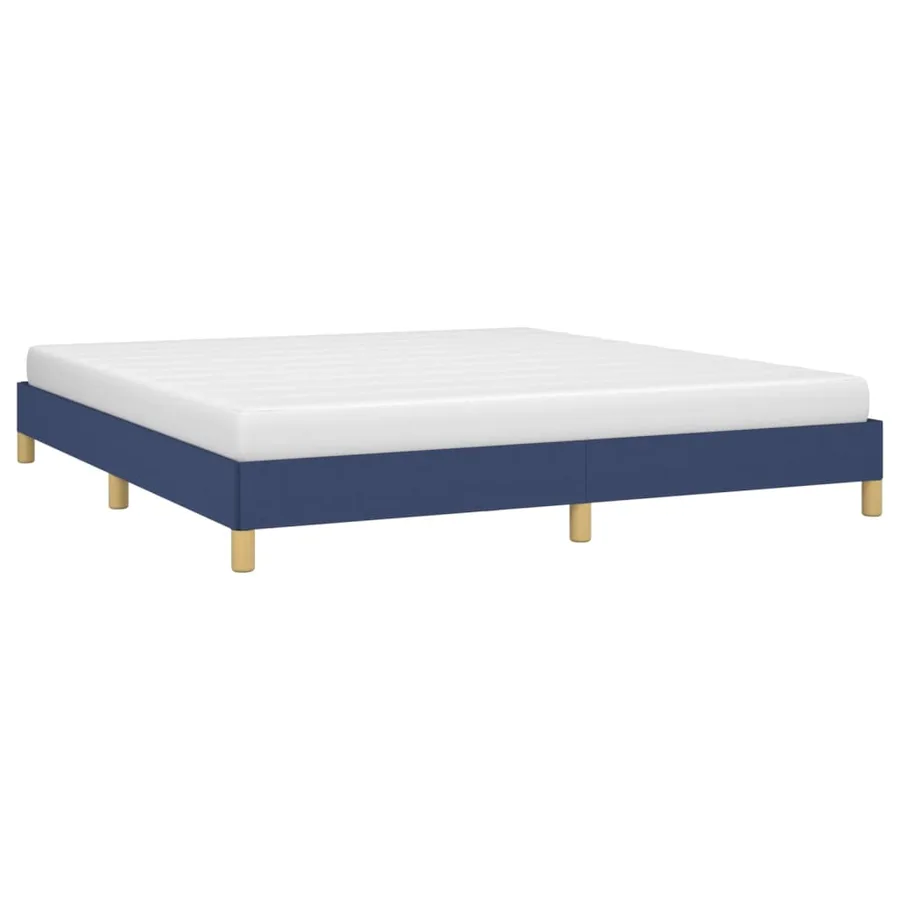 Cadre de lit sans matelas bleu 180x200 cm tissu - 3