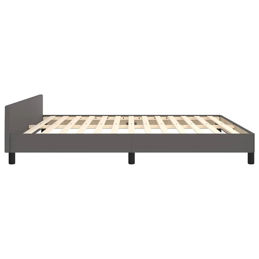 Cadre de lit avec tête de lit sans matelas gris 180x200 cm - 6