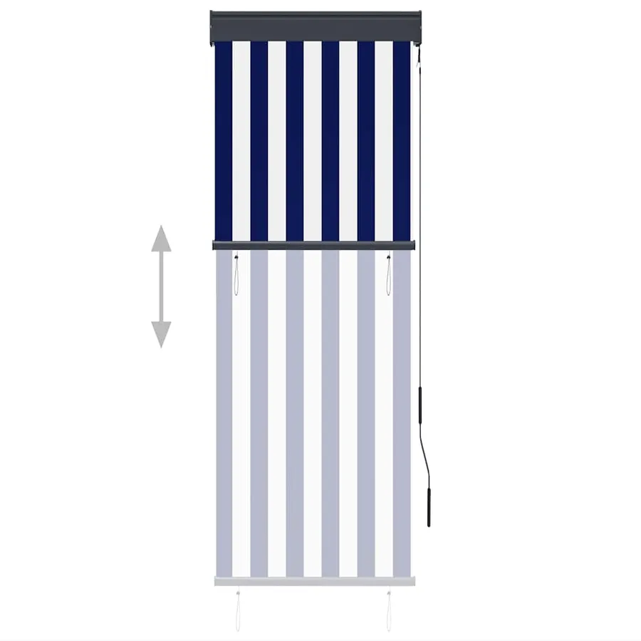 Store roulant d'extérieur 60x250 cm Bleu et blanc - 5
