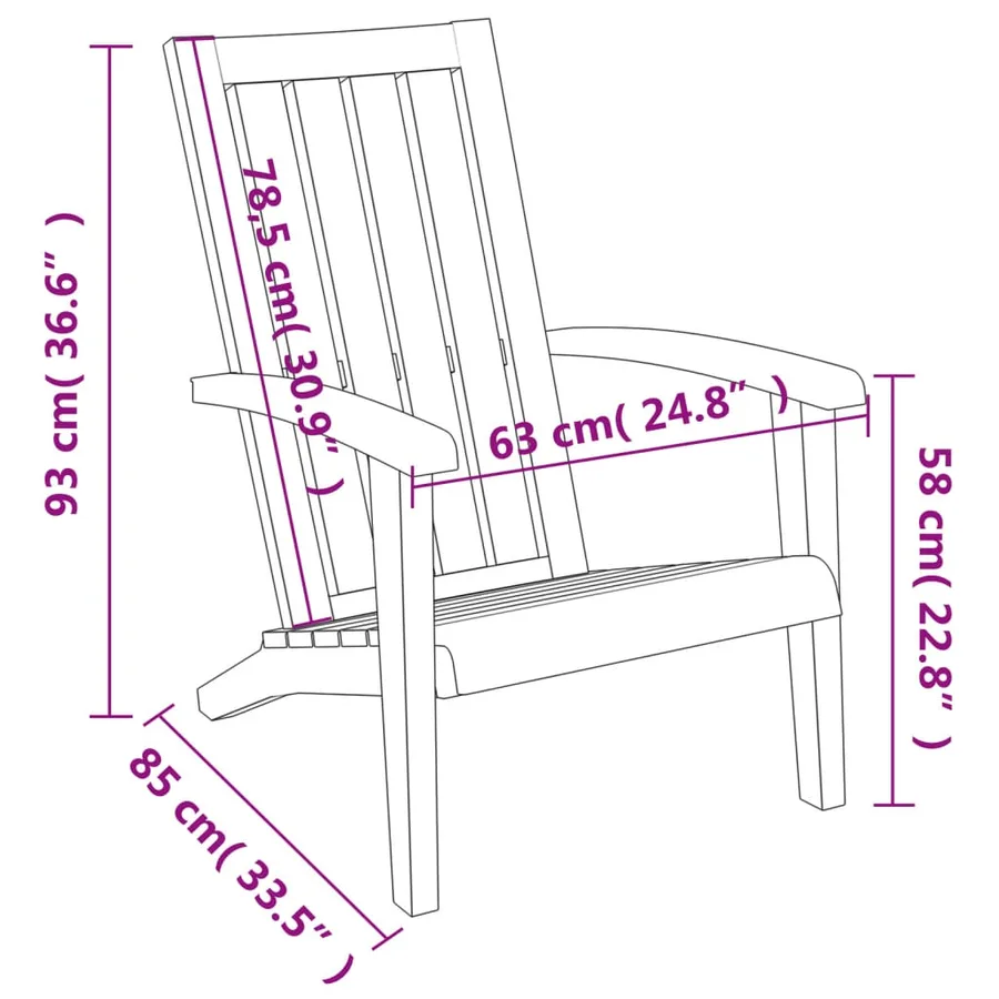 Chaises de jardin Adirondack lot de 2 marron clair PP - 9