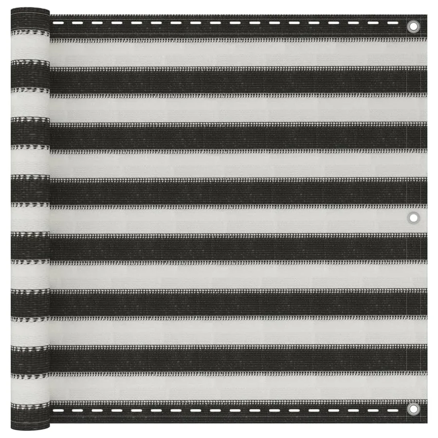 Écran de balcon PEHD 90x500 cm Anthracite et blanc