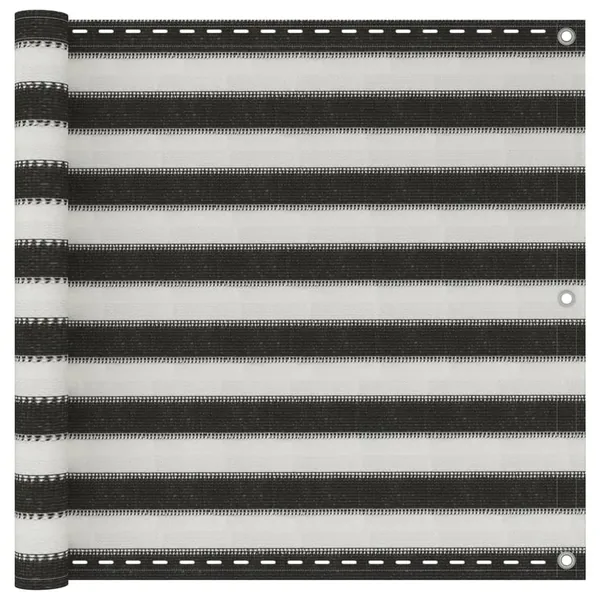 Écran de balcon PEHD 90x500 cm Anthracite et blanc